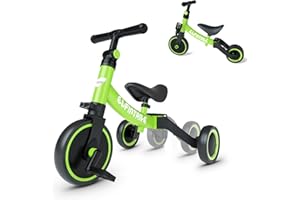 besrey 5 in 1 Toddler Bike for 10 Month to 4 Years Old Kids, Toddler Tricycle Kids Trikes Tricycle, Toys for Boy & Girl, Balance Training, Removable Pedals
