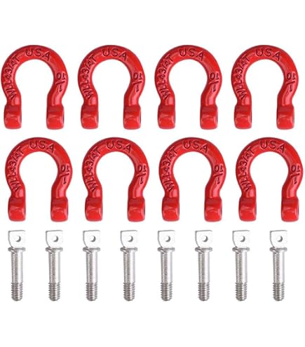 KEEDA Crochets De Treuil En Métal Pour RC 1/10 – 2 Pièces Rouges – Compatible Axial SCX10, TRX4, RC4WD, CC01 – Accessoire De Remorquage
