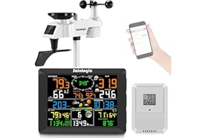 Sainlogic Stazione Meteo Professionale WLAN, Wireless Internet Smart WiFi, Display A Colori da 10.2 Pollici, Sensore Esterno, Previsioni Meteo (8 Canali)