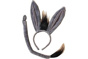 labreeze Donkey Ears Aliceband &Tail Set Animal Theme World Book Day Fancy Dress