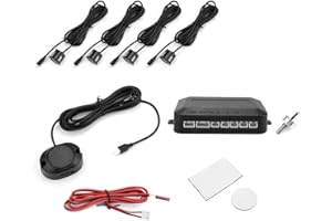 Ouitble Indicateur d'avertissement sonore, capteur de stationnement 12 V Kit de Radar de recul Système de sonde d'indicateur sonore d'avertissement, adapté à la Plupart des Voitures
