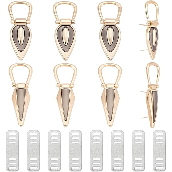 WADORN 12Pcs Metalen Tas Side Clip Gespen, 3 Kleuren Portemonnee Suspension Sluiting Handtas Ketting Connector Gespen met Driehoek Ring Webbing Riem Haken Clip Lanyard Sluiting Diy Tas Maken Hardware