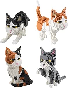 glint store bausatze mit winzigen blocken zum zusammenbau von 4 katzen in verschiedenen positionen amazon de spielzeug