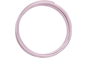 Vaessen Creative Fil Aluminium 5 m x 2 mm - Fil Métallique Rose (Rose) - Fil de Fer Souple pour Loisirs Créatifs, Perlage et Fabrication de Bijoux