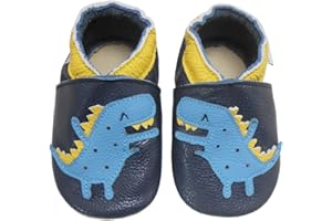 Bemesu Pantoufles en Cuir Chaussures rampantes pour bébés Pantoufles Filles et garçons Enfants Premiers Marcheurs en Cuir 0-24 Mois UE 18-24