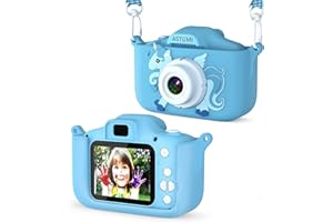 ASTGMI Juguetes de cámara para niños, 1080P HD Camara Fotos Infantil, cumpleaños de 3 4 5 6 7 8 9 10 años, con Tarjeta SD de 32 GB (Azul)