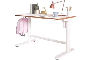 SANODESK Escritorio Infantil Eléctrico con Tablero 100 * 60 cm｜Altura Ajustable 55-89 cm para Niños｜ Mesa de Estudio para Niños de Todas Las Edades｜Muy Estable con Material de Acero Resistente