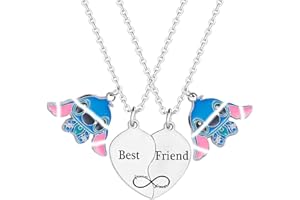 GHLOYZA 2PC Best Friend Necklace Friendship Matching Necklace Best Friend Heart Gifts Friendship Gifts Graduation Gifts Birthday Christmas Jewellery Gifts Charm Pendant Gifts for Friend Sister Bestie