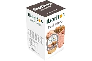 Iberitos - Paté Ibérico - Ideal para Untar Tostadas, Bocadillos, Cocinar - Ingredientes Selectos - Sin Gluten - Producto Fabricado en España - 10 Cajas de 5 Monodosis x 23 Gramos