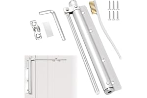 QGGTQG Chiudiporta automatico chiudiporta in acciaio inox, chiudiporta leggero, chiusura a molla regolabile con spazzola metallica per porte interne, esterni, cancello da giardino