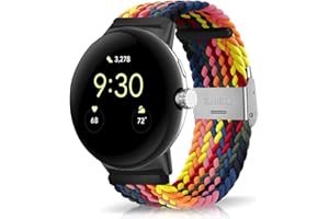 Niboow Armband für Google Pixel Watch 2 / Pixel Watch, Herren Damen Geflochtene Ersatzarmbänder, Nylon Ersatzband armbänder für Google Pixel Watch 2 2023 / Google Pixel Watch 1 2022 - Bunt