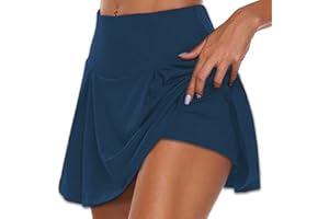 JJPAR Jupe Short Femme Ete Sexy Chic Faux Deux Couches Short Femme Sport Short Femme Grande Taille Haute Élastique Yoga Short Randonnée Running Course Tennis Activewear