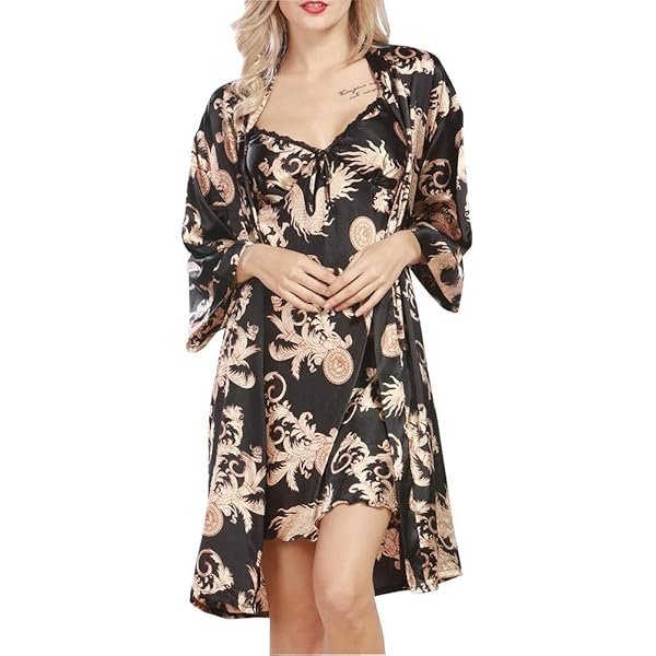 Lot De Chemises De Nuit En Pur Coton Sur Bleu / Beige / Blanc / à Motifs