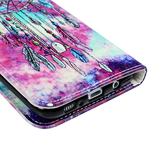 Badalink Case für Samsung galaxy S8+?S8 plus?PU Leder (TPU innere Schicht) Tasche Flipcase Gemalt Bunte Muster Rosa und Blau Marmor Design Schutzhülle mit Kreditkarteninhaber Kippständer Magnet-Schloss Handyhülle +Mehrfunktional - 5