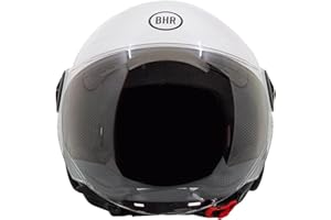 BHR Casque Demi-Jet 832 MINIMAL, Casque Scooter Homologué ECE 22.06 Léger et Compact, Dimensions Idéales pour le Sous-Selle, Blanc, S