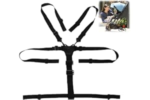 RUMGUG 5 Punkt Gurt Sicherheitsgurt, Ersatz-Sicherheitsgurte für Baby Kinderwagen Hochstuhl, Hochstuhlgurte Verstellbare Wandelbare Gurte Multifunktional Kinderschutzgurt Buggy (Verbessertes Schwarz)
