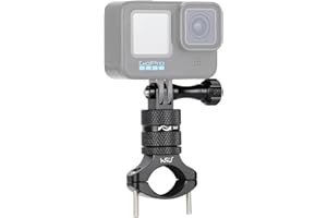 HSU Support de Vélo pour GoPro, Support de Guidon Moto Rotatif Réglable à 360 Degrés pour Hero 12/11/10/9/8/7/6/5/4/3, et Insta360 Caméra d'action(Noir)