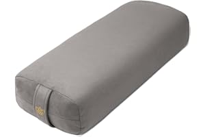 Florensi Yoga Bolster Pillow - Luxurious Velvet Bolster for Restorative Yoga - Large Rectangular Cushion with Carry Handle -Supportive Meditation Cushion-Machine Washable Cover and Carry Handle
