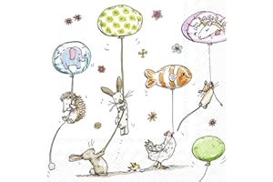 IHR Ideal Home Range - Paper Napkins Animals with Balloons 20 pc. Lunch Napkins