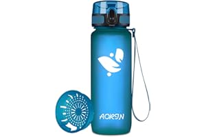 AORIN Botella Agua Deporte -350ml/500ml/750ml/1000ml - Botella Agua Niños Sin BPA，Impermeable y Reutilizable，Apertura con un Solo botón，Aplicar a Sport, Gimnasio, Trekking，Bicicleta