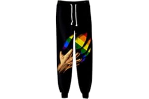 keepmore LGBT Ich Bin stolz auf Dich Homosexuell Lesben Haremshose Regenbogen Jogginghose Love is Love Pride Month Lässig Hosen