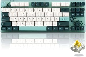 Womier K87 TKL Mechanische Tastatur, Hot Swapable Wired Keyboard, 80% RGB Tastatur mit botanischen Tastenkappen für PC MAC PS4 Xbox Laptop,Gateron G Pro Yellow Switch