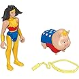 DC Comics Fisher-Price DC League of Super-Pets Wonder Woman & PB, set of 2 poseable figures with accessory for preschool kids ages 3 years and up, HGL04