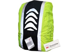 Salzmann Coprizaino rifrangente per Zaini - Impermeabile e Antipioggia ad Alta visibilità - Realizzato con 3M Scotchlite