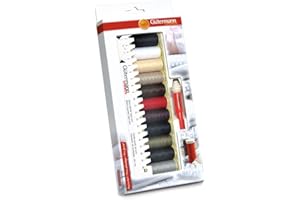Gütermann creativ Set hilo de coser con 11 bobinas de Coselotodo de 100 m en los colores básicos + regleta + Seam-fix mini