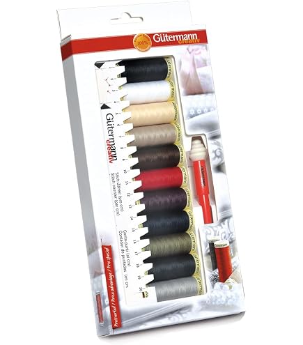 Gutermann Set Di Fili Natural Cotton N.50 – 10 Bobine Da 100 M – Assortimento Colori 5 – Per Cucito, Patchwork E Trapuntatura