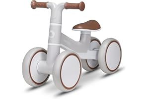 LIONELO VILLY Lekki Rowerek Biegowy, Jeździk 4 Kołowy od 1 do 3 roku życia (do 30 kg), Amortyzacja z Przodu, Ergonomiczne Siedzisko, Prezent dla Dziewczynki i Chłopca