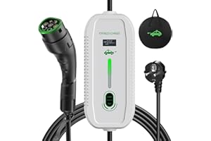 YIGOWYIGO Chargeur Voiture Electrique, 6/8/10/13/16A Courant Commutable, 0-12H Programmé EV Chargeur Type 2 Portatif, avec Ecran, IP67, IEC 62196-2 Cable Recharge Véhicule Electrique (6M)