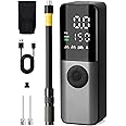 Electric Bike Pump, 150Psi Portable Bicycle Tire Pump with Digital Pressure Gauge for Road Bike, Mountain Bike, E-Bike, Motorcycle with Presta, Schrader, Dunlop Valve Accessories