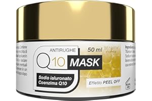 ALOHALABS Q10 MASK MakeUp ad Effetto Peel Off AntiAge Water Resistant | Arricchito con Sodio Ialuronato e Coenzima Q10 | Maschera Viso AntiRughe Donna 50ml