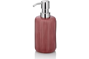 kela Tvåldispenser 350 ml AVA, röd, keramik, pumpflaska, påfyllningsbar diskmedel dispenser, glans