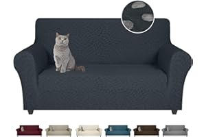 CHELZEN Latest Water Repellent Sofa Covers 2 Seater Super Stretch Couch Cover for Dogs Pets Non-Slip Sofa Slipcover Furniture Protector for Living Room (Dark Gray, 2 Seater)