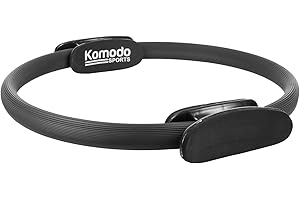 KOMODO Pilates Ring Yoga Fitness Double Handled Exercise Circle Gym Resistance Wheel (Black)
