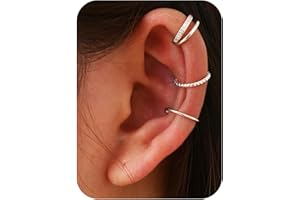 LOLIAS 3 Pieces Ear Cuff Earrings for Women Gold/Silver Adjustable Clip On Earrings Fake Earrings Cartilage Helix Wrap Earring Set Fake Piercings Ear Cuffs No Piercing