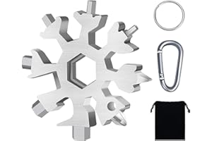 Regali Natale 18-In-1 Multi Tool Snowflake, Jund Idee Regalo Uomo Natale 2021, Snowflake Multitool, Multi Tool In Acciaio Inox Portatile, Regalo Uomo Fai da Te Attrezzi, Gaget Utilissimi (Argento)