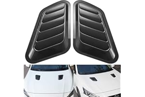 KaTur 1 Para Universal Auto ABS Dekorative Luftstrom Ansaugschaufel Turbo Bonnet Vent Cover Hood (Schwarz)