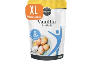 ‎BORCHERS BORCHERS Vanillin Erythrit, Alternative für Vanillezucker 350g, auf Grundlage von Erythrit, weniger süß, kalorienfrei & zuckerfrei, Zuckerersatz, Süßungsmittel, Zuckeralternative, XL Vorteilspack