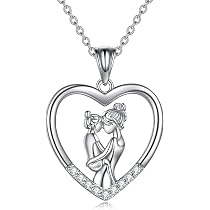 Aeon Collana In Argento Sterling 925 Con Ciondolo Cuore E Zirconi – Regolabile, Panno Lucidante Incluso