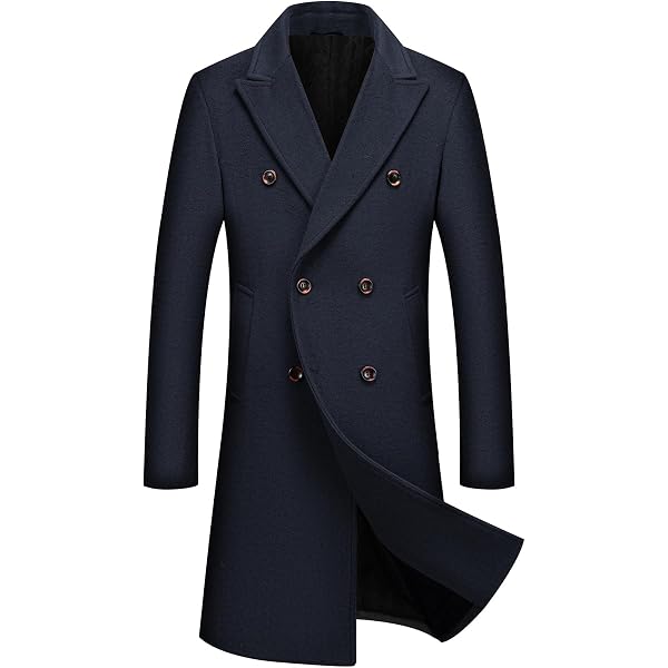 Trench Long Homme Ceinture Double Boutonnage – Manteau Long Élégant Automne/Hiver Coupe Slim Fit Duster Coat