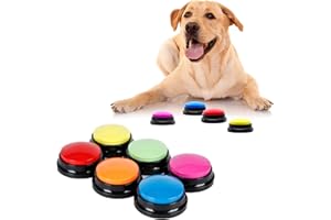 MEMOEVER 6 PCS Dog Buttons Talk Training, Recordable Training Buttons for Communication Pet Training, Train Your Dog To Press Buttons Funny Gift for Dog