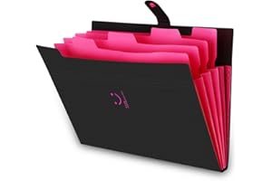Organizzatori di file espandibili,HAISSKY fogli di carta A4 per cartelle a fisarmonica da scrivania Expander portatili con bottone a pressione 5 tasche