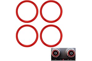 MARCHFA Car Styling Air Conditioning Air Vent Aluminium Alloy Ring Decoration Stickers Pack of 4 Red