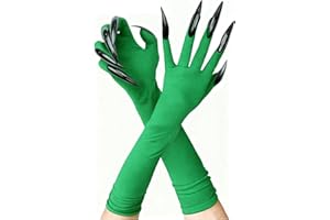 Rimtpuz Halloween Lange Pfotenhandschuhe mit Gruseligen Nägeln – Elastische Gespenst-, Teufel- & Katzen-Krallenhandschuhe – Cosplay & Halloween Kostüm Zubehör
