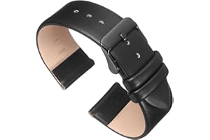 QUARKZMAN Bracelet Montre en mm de Largeur Bracelet de Montre Plat, Fin et Élégant en Véritable avec Boucle pour Homme et Femme