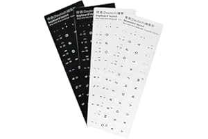 ‎LICHUANUK Tastaturaufkleber Deutsch - 4 Stück Tastaturaufkleber, Deutsche Tastatur Aufkleber,Deutsche Ersatz Aufkleber mit Weißen Buchstaben,Geeignet für Jede Standard-Tastatur,Laptop-Tastatur,Apple-Tastatur