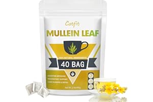CATFIT Mullein Leaf Herbal Tea, Mullen Tea for Respiratory, Lung Cleanse, Iymphatic Cleanse & Detox, Immune Support, Non-GMO, No Caffeine, 40 Tea Bags